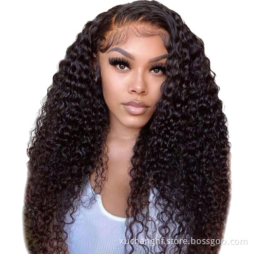 Factory Price Pre Plucked Brazilian Human Hair Lace Front Wig, 130% 150% Swiss Hd Lace 13x4 lace frontal Custom Wig